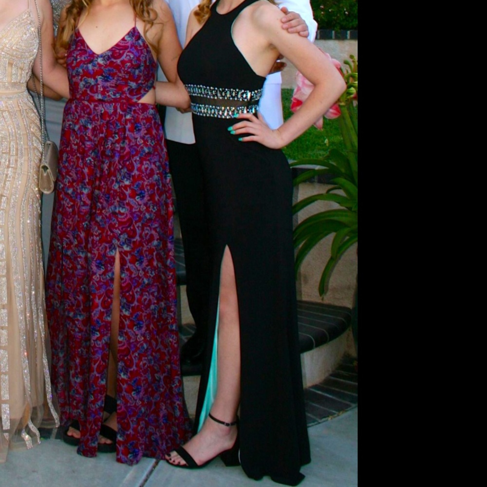 Black halter prom dress